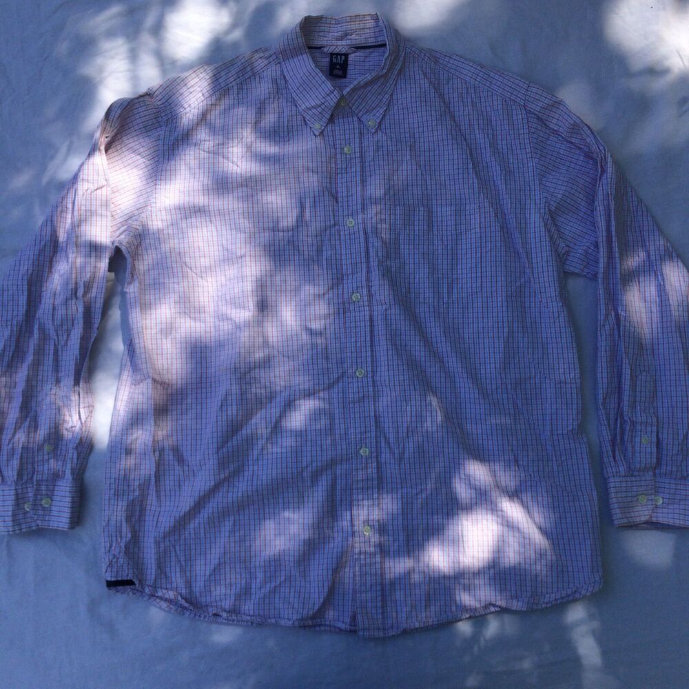 Gap Size XL Mens Plaid Button Down Shirt Long Sleeve Shirt Cotton